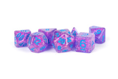 16mm Resin Flash Dice Poly Dice Set: Purple